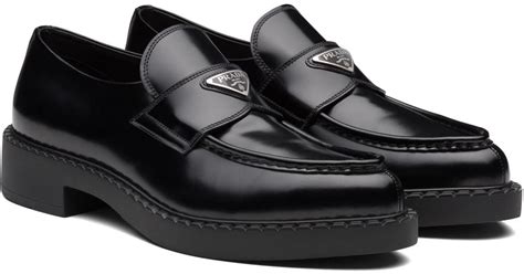 prada chocolate brushed loafers|prada brushed leather loafers men.